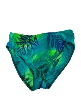 Athena Collection Green Teal Tropical Leaves Bikini Bottoms, size 6